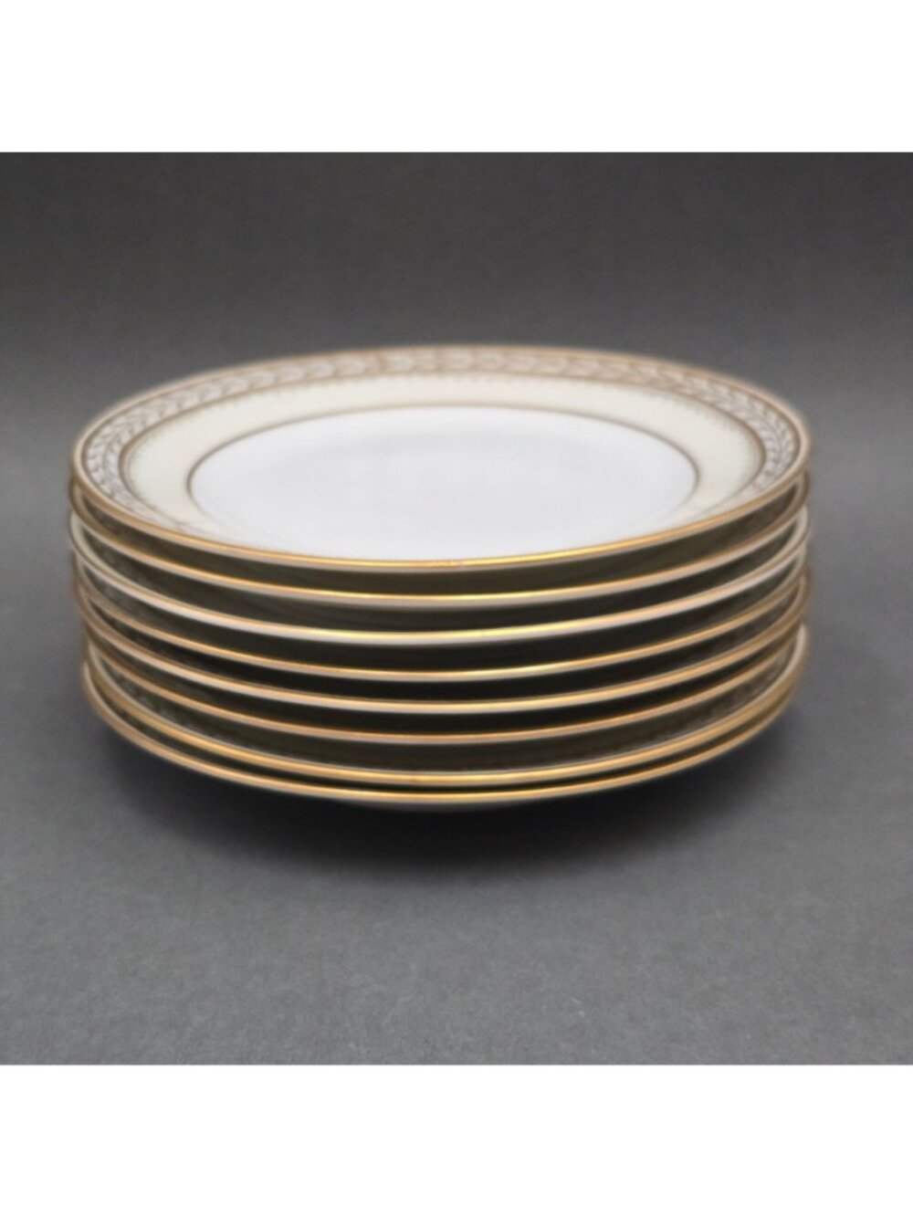 Antique Noritake Chanfaire Bread Butter Plates 6.5" Gold Trim Set of 8 - Picture 2 of 13